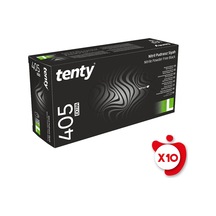 Tenty 405 Extra Pudrasız Nitril Eldiven L Beden Siyah 100'lü 10 Paket