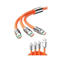 120w 3 İn 1 Uyumlu Silikon Şarj Kablosu Hızlı Drnds - 87 Şarj Kablosu