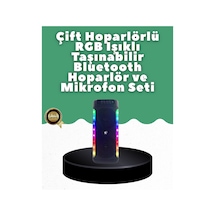 Yüksek Ses Güçlü Kablosuz Hoparlör Karaoke Mikrofonlu