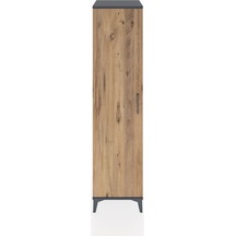 Hyperion Dolap 4 Raflı 2 Çekmeceli Tek Kapaklı 44x44x182 Aytaşı-çam Antrasit