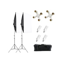 Deyatech 4 Duylu 50 x 70 CM Video ve Fotoğraf 2'li Softbox Seti + 8 x Lamba