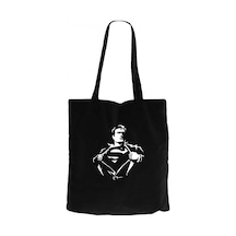 Superman Man Siyah Kanvas Bez Çanta Siyah