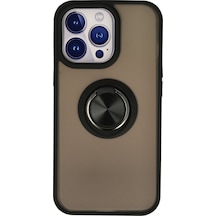 Apple iPhone  Uyumlu,  13 Pro Max Kılıf Montreal Yüzüklü Silikon Kapak - Siyah
