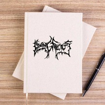 Dying Fetus Text Çizgisiz Kanvas Defter Krem