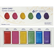 Zig Kuretake Gansai Tambi Sulu Boya Seti 6lı Gem Colors