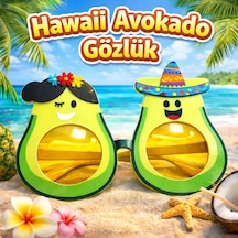 Mey İthalat Hawaii Temalı Avokado Gözlük Kostüm Parti Gözlüğü Yetişkin