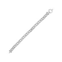 Kuyumcudukkani"beyaz Renk Taşlı Cuban Chain"bileklik- 50275-w-w