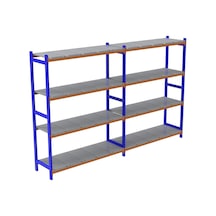 4 Katlı Duble Depo Rafı - 300-350 Kg Taşıma Kapasiteli Hafif Rack Raf Galvaniz
