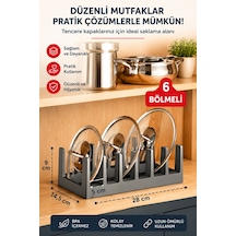Çok Amaçlı Plastik Tabak,tava,tencere Kapağı Düzenleyici Antrasit