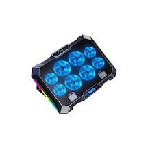 Vortex 8x Fan - 10 Mod Rgb - Lcd Ekran - Fan Ve Yükseklik Kademeli 2x Usb Notebook Soğutucu