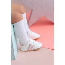 Pembe Çizgili Beyaz Kız Bebek Spor Patik Yürüme Öncesi-g-2354