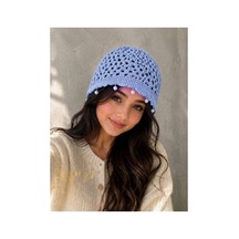 Aldaıyr File Örgü Bandana Şık Bohem Yazlık Bere Mint Mavi