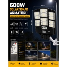 600w Kumandalı Solar Güneş Enerjili Sokak Armatürü 6500k