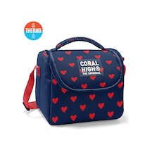 Coral High Kids Lacivert Kırmızı Kalp Desenli Thermo Beslenme Çantası 37129 Kırmızı