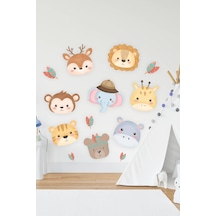 MSticker Sevimli Hayvanlar Geyik,Fil,Aslan Çocuk Bebek Odası Duvar Sticker