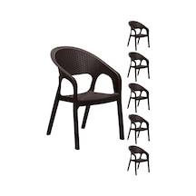 6 Adet Garden Kahve Sandalye / Balkon-bahçe-teras Kahverengi