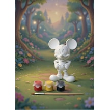 Mickey Mouse Boyama Seti 3 Renk Boya Ve Fırça Çocuklara Ve Sevdiklere Özel