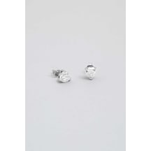 Isabella 18 Ayar Beyaz Altın Kaplama Gümüş Küpe Beyaz