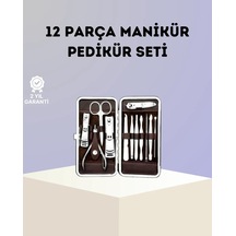 Paslanmaz Çelik Çok Fonksiyonlu 12 Manikür Seti 15657451