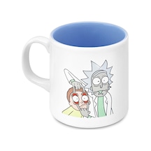 Mabbels Kupa Rick And Morty Mug Dış Beyaz İç Mavi Mug Kupa Bardağı