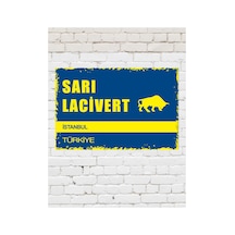 "fęnęrbahçe" Sarı Lacivert Şampiyon Taraftar Boğa Kadıköy Futbol Dekoratif Retro Tabela Mdf 20x30 - 848607241
