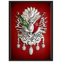 70Cmx100Cm Bordozemin Osmanlı Arması Ondüla Kartonlu Poster Tablo