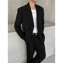 Erkek Oversize Rahat Kalıp Kruvaze Takım Elbise 001
