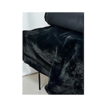 1000 Gr Tavşan Tüyü Peluş Kumaş 50x150 Cm A Kalite, Ultra Yumuşak, Tüy Dökmez Siyah Siyah