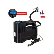 Siyah Taşınabilir Dijital Lastik Şişirici Led Işıklı - Çakmak Gücüne Bağlı, Arabalar & Motosikletler İçin Uygun