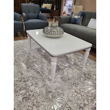 Akset Orta Sehpa Lüx Beyaz Gümüş