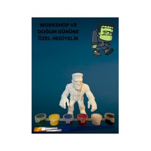 3d Frankeştayn Figür Boyama Seti - Kendin Boya Hobi Ve Etkinlik Seti - Akrilik Boya + 2 Fırça
