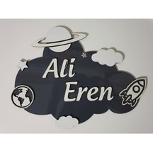 Hdrlazerdizayn Ahşap Bulut Model Çocuk Ve Bebek Odası Duvar Ve Kapı Süsü Çok Renkli