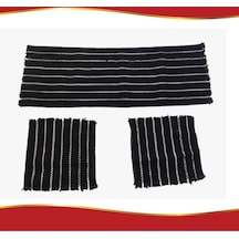 Oto Koltuk Serme Kilim Minder Siyah-Beyaz 3 Lü Takım (451931213)