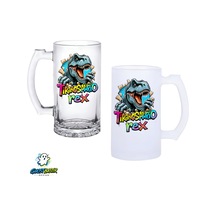 Dinozor Kulplu Bira Bardağı Buzlu Veya Şeffaf Seçenekli 0285