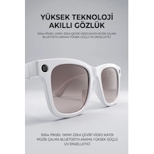 Beyaz Akıllı Gözlük İçerik Çekimi Toplantı Seyahat İçin Kameralı Tasarım Çok Renkli