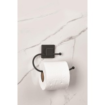 Bezos Yapışkanlı Kare Başlıklı Siyah Tuvalet Kağıtlığı Ventra