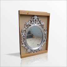50X70Cm Rustik Işlemeli Oymalı Cam Antik Duvar Boy Aynası