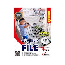Çocuk Güvenlik File 3x4 M 4mm Kalın İp, 5x5cm Göz Aralığı