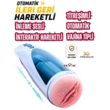 Erofoni Otomatik İleri Geri Hareketli Ve Dönmeli 32 Cm İnleme Sesli Kulaklıklı Titreşimli Yapay Suni Vajina Mastürbatör