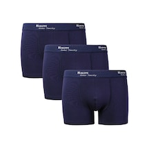 Kom Erkek Düz Renk Ekonomik 3'lü Paket Klasik Tıght Boxer Lacivert
