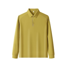 New Performance.arw61006.serintutan-antibakteriyel-yüksek Kalite.uzunkol.çıtçıtlı Polo T.shirt Sarı