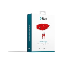 Ttec SmartCharger 2.1A Seyahat Şarj Aleti + Type-C Kablo