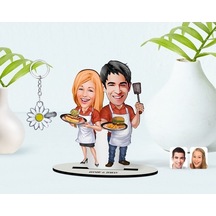 Kişiye Özel Sevgililer Karikatürlü 3D Ahşap Biblo Ve Isimli Silve (473842837)