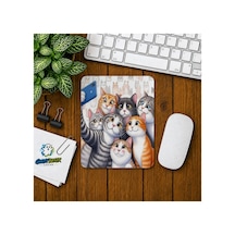 Kedilerin Selfiesi Baskılı Oyuncu Mousepad 0123