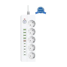 3500w Akım Korumalı 5 Li Grup Priz: 5x Usb + 5x Type-c Çıkışlı 2 Metre 1