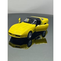 1.36 Ölçek Chevrolet Corvette 1982 Model Oyuncak Araba - Sarı