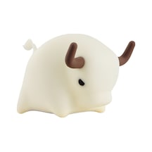 Nayomiglow İnek Gece Lambası Yumuşak Silikon Led Işık Şarj Edilebilir Sevimli Hayvan Gece Lambası Usb Kablosu İle Oda Yatak Odası Dekoru İçin Beyaz