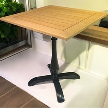 Cafe Masa Bambu Ahşap Yemek Masası Damla Ayak 70x70 Naturel