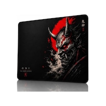 Baskılı Dijital Tasarımlı Oyuncu Mouse Pad, Kaymaz Taban, Dikişli Gaming Mouse Pad Oni 50x40 Cm