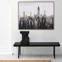 Yağlı Boya Tablo %100 El Yapımı 85cmx66cm Şehir Soyut